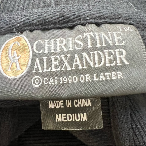 Christine Alexander women black embellish cardigan button front, pockets Sz M - Picture 10 of 13